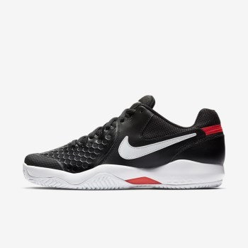 Nike Court Air Zoom Resistance - Férfi Teniszcipő - Fekete/Világos Piros/Fehér